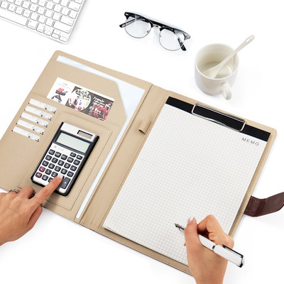 b5多功能文件夾銷售經(jīng)理夾商務(wù)辦公用品寫字墊板夾簽約合同資料夾